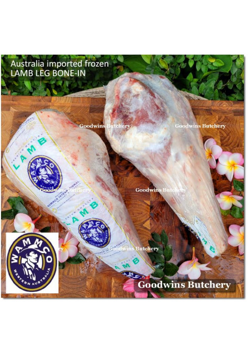 Lamb LEG BONE-IN CHUMP-OFF frozen Australia WAMMCO whole cut  +/- 2.5kg (price/kg)